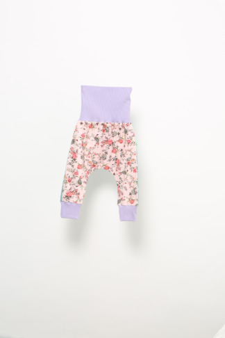 Hose aus Jersey, Blumen, Punkte