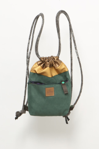 Sac à dos petit, métalique & vert foncé