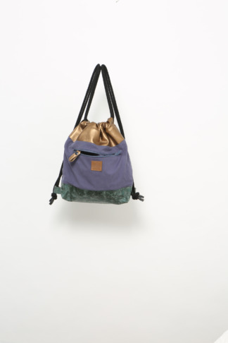 Rucksack Mittel, metalic, dunkelblau & dunkelgrün