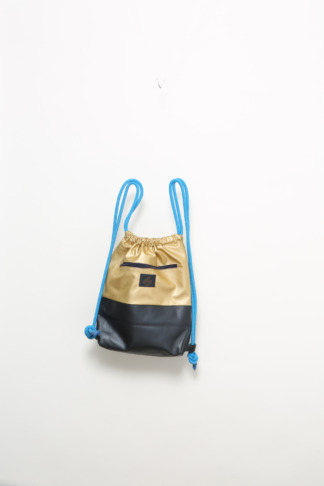 Medium backpack, gold & dark blue