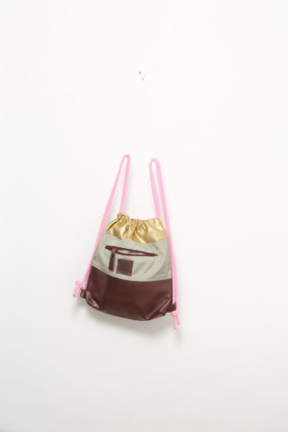 Rucksack Mittel, gold, grau & aubergine
