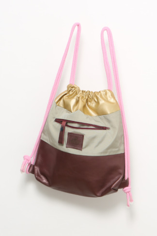 Sac à dos moyen, or, gris & aubergine