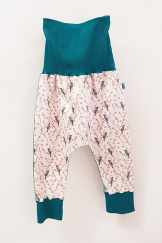 Jersey-Hose, Vögel, türkis